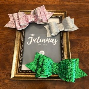 Glitter Hair Bow Bundle ~ 3 Pieces